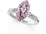 White gold Fancy Pink Marquise  Cut Diamond Ring with Baguette Side Stones, Channel Set Band, and Four-Prong Setting_20