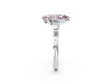 White gold Fancy Pink Marquise  Cut Diamond Ring with Baguette Side Stones, Channel Set Band, and Four-Prong Setting_22