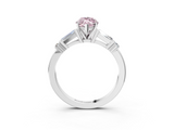 White gold Fancy Pink Marquise  Cut Diamond Ring with Baguette Side Stones, Channel Set Band, and Four-Prong Setting_23