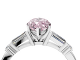White gold Fancy Pink Marquise  Cut Diamond Ring with Baguette Side Stones, Channel Set Band, and Four-Prong Setting_24