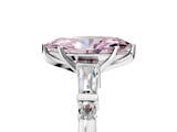 White gold Fancy Pink Marquise  Cut Diamond Ring with Baguette Side Stones, Channel Set Band, and Four-Prong Setting_25