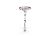 White gold Fancy Pink Marquise  Cut Diamond Ring with Baguette Side Stones, Channel Set Band, and Four-Prong Setting_38