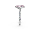 White gold Fancy Pink Marquise Cut Diamond Ring with Marquise and Round  Side Stones and Four-Prong Setting_78