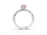 White gold Fancy Pink Marquise Cut Diamond Ring with Marquise and Round  Side Stones and Four-Prong Setting_79