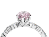 White gold Fancy Pink Marquise Cut Diamond Ring with Marquise and Round  Side Stones and Four-Prong Setting_80