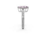 White gold Fancy Pink Marquise Cut Diamond Ring with Milgrain Pavé Band and Four-Prong Setting_34