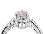 White gold Fancy Pink Marquise Cut Diamond Ring with Milgrain Pavé Band and Four-Prong Setting_36