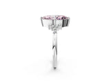 White gold Fancy Pink Marquise Cut Diamond Ring with Side Stones and Four-Prong Setting_100