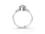 White gold Fancy Pink Marquise Cut Diamond Ring with Side Stones and Four-Prong Setting_101