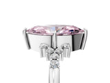 White gold Fancy Pink Marquise Cut Diamond Ring with Side Stones and Four-Prong Setting_103