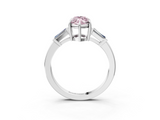 White gold Fancy Pink Marquise  Cut Diamond Ring with Tapered Baguette Side Stones in Four-Prong Setting_6