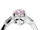 White gold Fancy Pink Marquise  Cut Diamond Ring with Tapered Baguette Side Stones in Four-Prong Setting_7