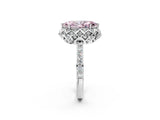 White gold Fancy Pink Marquise Cut Diamond Scalloped Halo Engagement Ring with Round Shared Prong Band_20