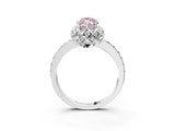 White gold Fancy Pink Marquise Cut Diamond Scalloped Halo Engagement Ring with Round Shared Prong Band_21