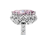 White gold Fancy Pink Marquise Cut Diamond Scalloped Halo Engagement Ring with Round Shared Prong Band_23