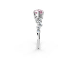 White gold Fancy Pink Marquise Cut Diamond Scattered Round Accent Ring with Prong Setting_14