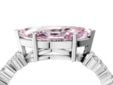 White gold Fancy Pink Marquise Cut Diamond Scattered Round Accent Ring with Prong Setting_16