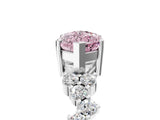 White gold Fancy Pink Marquise Cut Diamond Scattered Round Accent Ring with Prong Setting_17