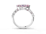 White gold Fancy Pink Marquise Cut Diamond Scattered Round Accent Ring with Prong Setting_27