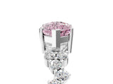 White gold Fancy Pink Marquise Cut Diamond Scattered Round Accent Ring with Prong Setting_29