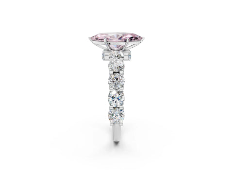 White gold Fancy Pink Marquise Cut Diamond Side Stone Engagement Ring with Four-Prong Setting_63
