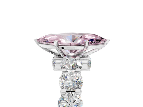 White gold Fancy Pink Marquise Cut Diamond Side Stone Engagement Ring with Four-Prong Setting_66