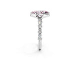 White gold Fancy Pink Marquise Cut Diamond Side Stone Solitaire Ring with Round  and Four-Prong Setting_176