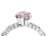 White gold Fancy Pink Marquise Cut Diamond Side Stone Solitaire Ring with Round  and Four-Prong Setting_178