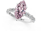 White gold Fancy Pink Marquise Cut Diamond Side Stone Solitaire Ring with Round  and Four-Prong Setting_25