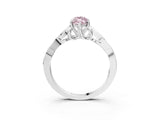 White gold Fancy Pink Marquise Cut Diamond Solitaire Celtic Knot Ring with Four-Prong Setting_88
