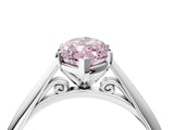 White gold Fancy Pink Marquise Cut Diamond Solitaire Engagement Ring with Cathedral Setting and Four-Prong Mount_112