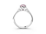 White gold Fancy Pink Marquise Cut Diamond Solitaire Engagement Ring with Cathedral Setting and Four-Prong Mount_156