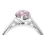 White gold Fancy Pink Marquise Cut Diamond Solitaire Engagement Ring with Cathedral Setting and Four-Prong Mount_161