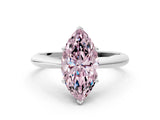 White gold Fancy Pink Marquise Cut Diamond Solitaire Engagement Ring with Cathedral Setting and Four-Prong Mount_48