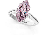White gold Fancy Pink Marquise Cut Diamond Solitaire Engagement Ring with Cathedral Setting and Four-Prong Mount_49