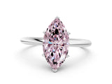 White gold Fancy Pink Marquise Cut Diamond Solitaire Engagement Ring with Classic Band and Four-Prong Setting_12