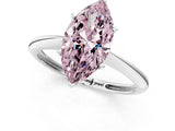 White gold Fancy Pink Marquise Cut Diamond Solitaire Engagement Ring with Classic Band and Four-Prong Setting_13