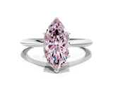 White gold Fancy Pink Marquise Cut Diamond Solitaire Engagement Ring with Classic Band and Four-Prong Setting_99