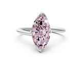 White gold Fancy Pink Marquise Cut Diamond Solitaire Engagement Ring with Four-Prong Setting and Classic Band_32