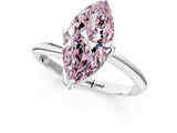 White gold Fancy Pink Marquise Cut Diamond Solitaire Engagement Ring with Four-Prong Setting and Classic Band_33