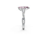 White gold Fancy Pink Marquise Cut Diamond Solitaire Engagement Ring with Twisted Pavé Band and Four-Prong Setting_94