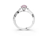 White gold Fancy Pink Marquise Cut Diamond Solitaire Engagement Ring with Twisted Pavé Band and Four-Prong Setting_95
