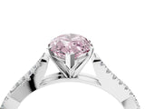 White gold Fancy Pink Marquise Cut Diamond Solitaire Engagement Ring with Twisted Pavé Band and Four-Prong Setting_96