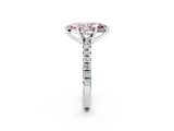 White gold Fancy Pink Marquise Cut Diamond Solitaire Pavé Engagement Ring with Round Band and Prong Setting_44