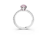 White gold Fancy Pink Marquise Cut Diamond Solitaire Pavé Engagement Ring with Round Band and Prong Setting_51