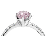 White gold Fancy Pink Marquise Cut Diamond Solitaire Pavé Engagement Ring with Round Band and Prong Setting_52