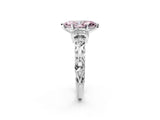 White gold Fancy Pink Marquise Cut Diamond Solitaire Ring with Filigree Band and Four-Prong Setting_77