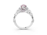 White gold Fancy Pink Marquise Cut Diamond Solitaire Ring with Filigree Band and Four-Prong Setting_78