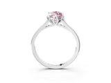 White gold Fancy Pink Marquise Cut Diamond Solitaire Ring with Flower Prong Setting and Classic Band_3