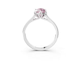 White gold Fancy Pink Marquise Cut Diamond Solitaire Ring with Flower Prong Setting and Classic Band_39